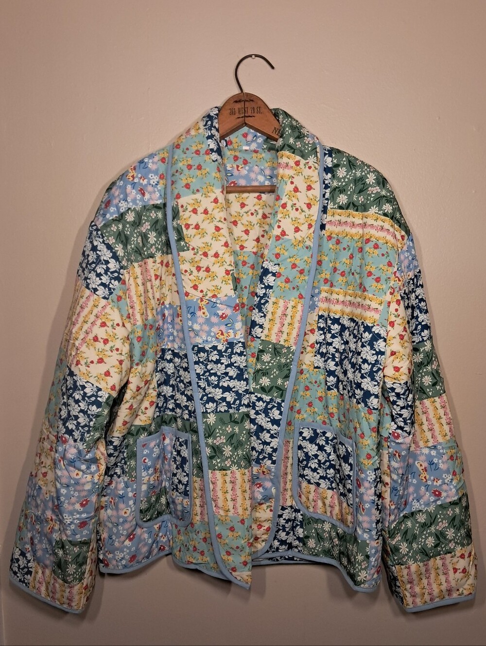 Quilted Patchwork Floral Jacket - Multicolor